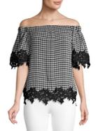 Bailey 44 Gingham Off-the-shoulder Top