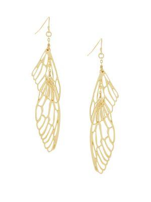 Jessica Simpson Linear Double Wing Drop Earrings