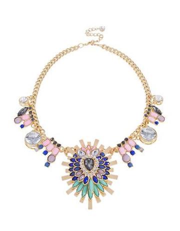 Haskell Rhinestone And Bead Statement Necklace