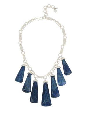 Robert Lee Morris Collection Blue Note Lapis Drop Statement Necklace
