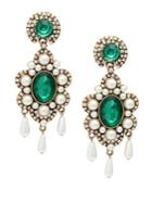 Design Lab Goldtone And Glass Stone Floral Chandelier Earrings
