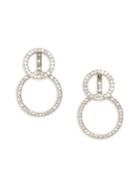 Vince Camuto Clean Line Pave Crystal Open Circle Drop Earrings