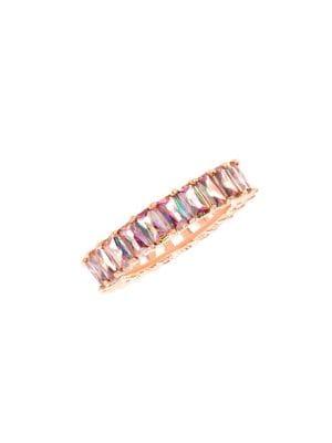 Lord & Taylor Rose Goldplated Sterling Silver And Mystic Cubic Zirconia Eternity Ring