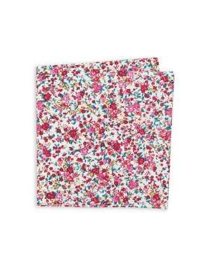 Black Brown Ludlow Floral Cotton Pocket Square