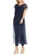 Vince Camuto Sapphire Bloom Embroidered Tulle Tunic