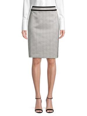 Calvin Klein Dotted Piped Pencil Skirt