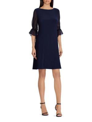 Lauren Ralph Lauren Petite Georgette-sleeve Jersey Dress