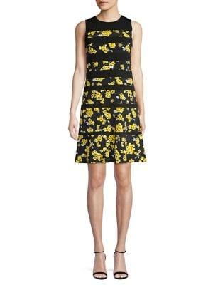 Michael Michael Kors Floral Sleeveless Panel Dress