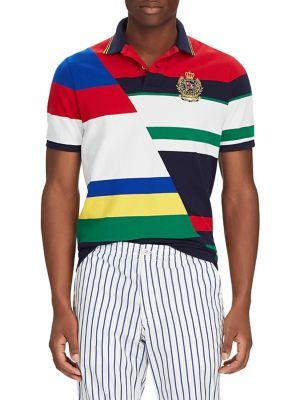 Polo Ralph Lauren Classic-fit Striped Mesh Cotton Polo