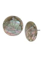 Robert Lee Morris Soho Mosaic Mother-of-pearl Round Stud Earrings