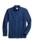 Brooks Brothers Red Fleece Indigo Gingham Cotton Button-down Shirt