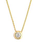 Effy D Oro 14 Kt Gold Diamond Bezel Pendant Necklace