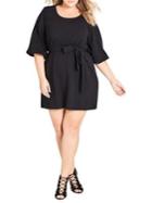 City Chic Plus Bubble-sleeve Fit-&-flare Dress
