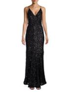 Eliza J Sleeveless Sequined Gown