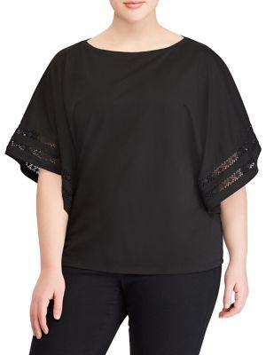 Lauren Ralph Lauren Plus Lace-trim Dolman Top