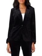 Tahari Arthur S. Levine Velvet Striped Button Jacket