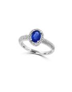 Effy Diamonds, Sapphire And 14k White Gold Ring