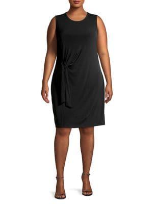 Michael Kors Plus Tie-waist Crewneck Dress