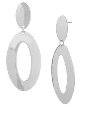 Robert Lee Morris Silvertone Open Oval Drop Earrings