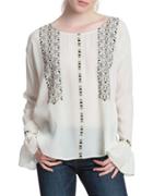 Plenty By Tracy Reese Embroidered Bell Sleeve Blouse
