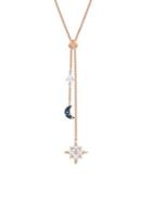 Symbolic Rose Goldtone Swarovski Crystal Y-necklace