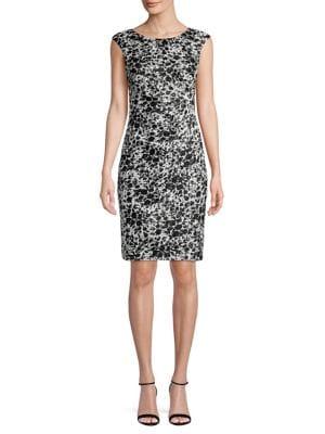 Eliza J Cap-sleeve Side Tucked Sheath Dress