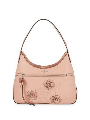 Karl Lagerfeld Paris Martina Studded Floral Applique Hobo
