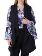 Tahari Arthur S. Levine Plus Drape-front Pinstripe Vest