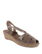 Andre Assous Delicate Grommet Accented Leather Espadrilles Slingback Sandals
