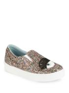 Chiara Ferragni Winking Glitter Slip-on Sneakers