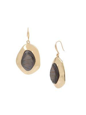 Robert Lee Morris Gray Mood Goldtone Drop Earrings