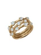 Lucky Brand Goldtone And White Mother-of-pearl Stacked Ring