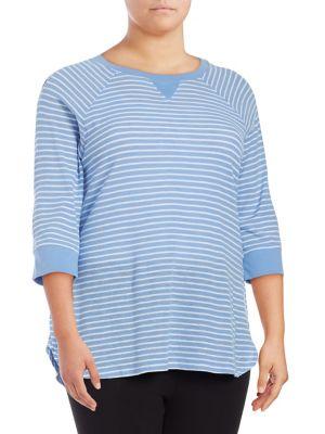 Calvin Klein Performance Plus Striped Cotton-blend Pullover