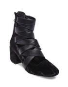 Design Lab Stela Strappy Velvet Mid-heel Boots