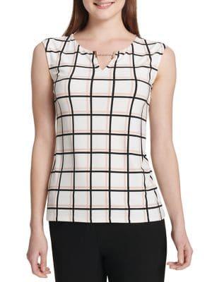 Calvin Klein Plaid Sleeveless Top