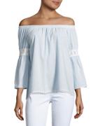 Joe's Jeans Off-the-shoulder Embroidered Peasant Blouse