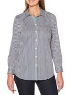 Rafaella Striped Cotton Button-down Shirt