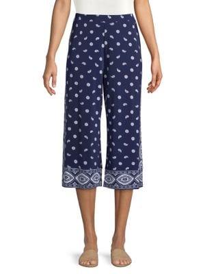 Michael Michael Kors Printed Cropped Wide-leg Pants