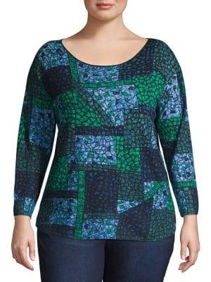 Context Plus Boatneck Printed Top