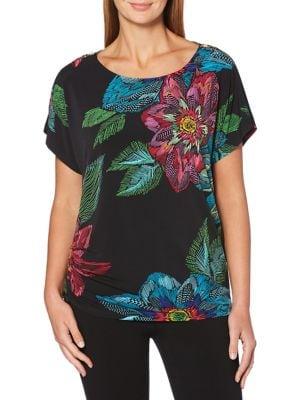 Rafaella Zip-shoulder Floral Top