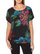 Rafaella Zip-shoulder Floral Top