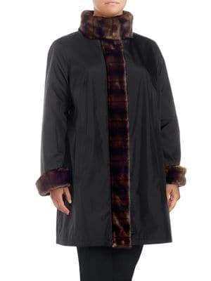 Gallery Plus Faux Fur Walker Coat