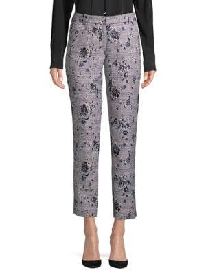 Calvin Klein Floral Plaid Cropped Pants