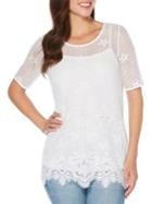 Rafaella Petite Lace-embroidered Top With Camisole