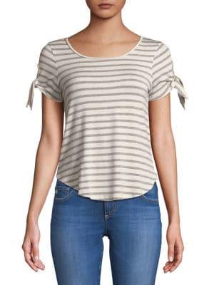 Design Lab Striped Tie-sleeve Top