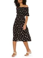 Dorothy Perkins Off-the-shoulder Shirred Floral Dress