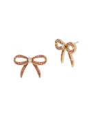 Betsey Johnson Crystal Bow Button Stud Earring Earrings