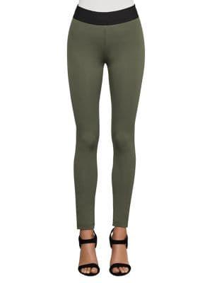 Bcbgmaxazria Contrast-waist Ponte Leggings
