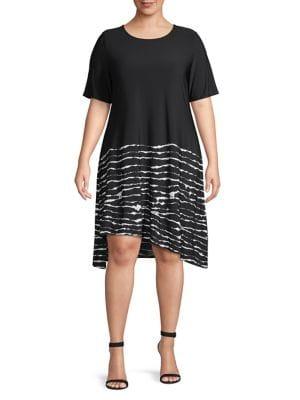 Context Plus Tie-dye Stripe Shift Dress
