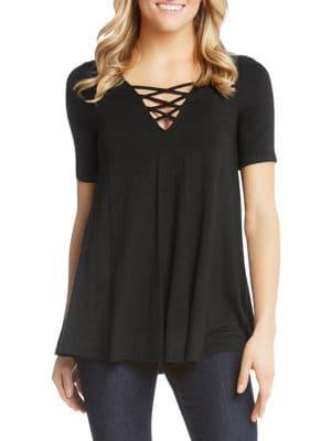 Karen Kane Lace-up Swing Top